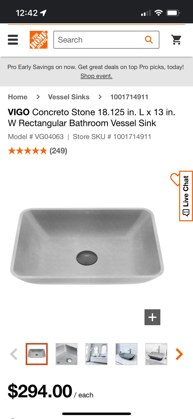 Concretostone 18” Vessel Sink BNIB in Plumbing, Sinks, Toilets & Showers in Hamilton