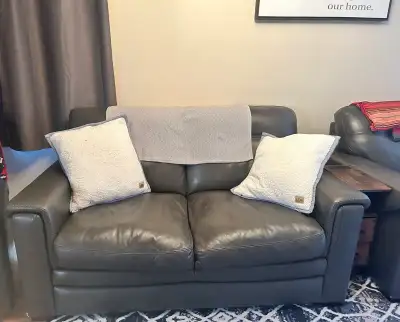 2 Leather Love Seats, View more