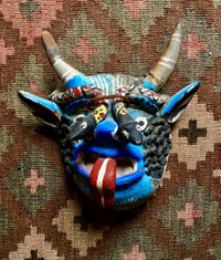 Hand Made Terra Cotta & Hand Painted Mexican Mask