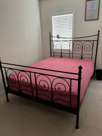 Wrought Iron Queen bed frame with Slats