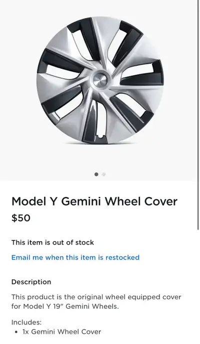 Selling a set of four Model Y Gemini wheel covers, designed specifically for the Tesla Model Y 19" w...