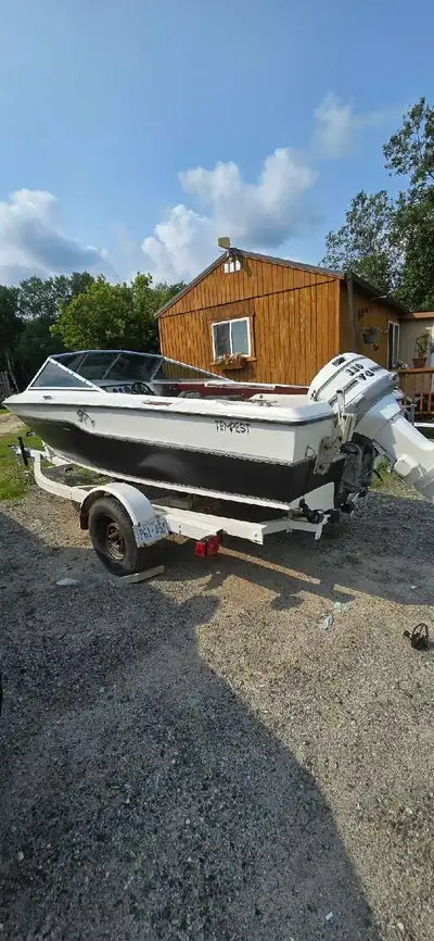 For Sale: A 16Ft Homemade Outboard Motor Boat! Currently has an Evinrude 110 2 Stroke Gas Engine, in...