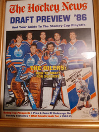 Framed Hockey News Magazine 86 Oilers draft Preview 