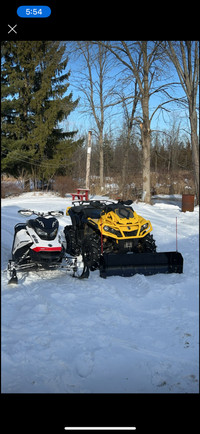 Universal snow plow for ATV/UTV.