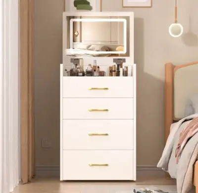 3 In 1 Vanity Desk With Open Top Mirror,Small Make Up Vanity Set, View more