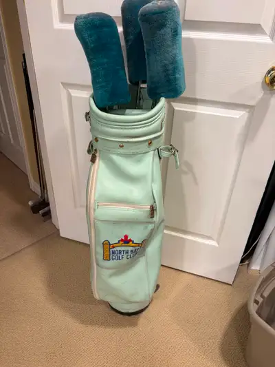 North Bay Golf club vintage teal cart bag, View more