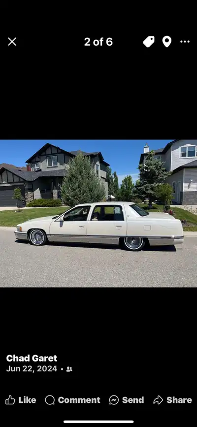 Air ride Cadillac, engine driven compressor, big stereo, brand new white walls. Custom steering whee...