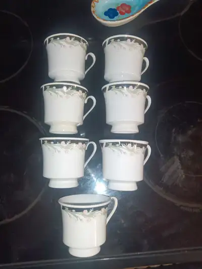 Vintage Black White Pink Sea Gull Fine China Jian Shiang Tea Cup, View more