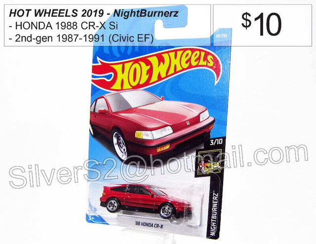 - ~ HOT WHEELS 2019 Ed HONDA 1988 CR-X Si Red ~ - in Toys & Games in City of Toronto - Image 2
