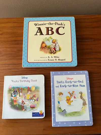 Winnie the Pooh Board Books - $8 for all - ABC, birthday book, View more