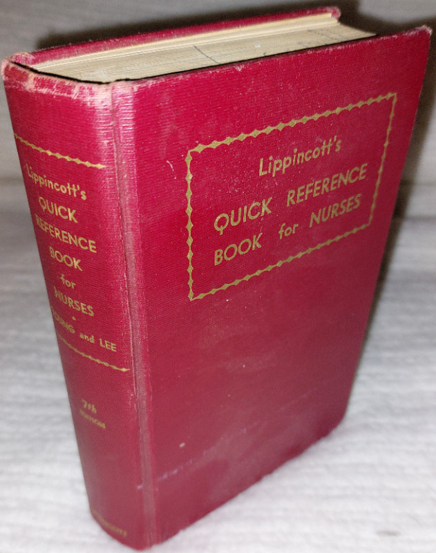 1955 Lippincott's Medical HC Book Nurse Nursing in Non-fiction in Kingston