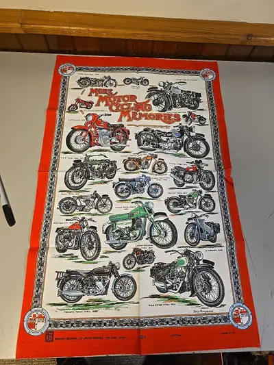 Tony Runyeard More Motor Cycling Memories Cotton Banner Made UK, View more
