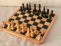 BUDGET FRIENDLY ALL WOOD CHESS SET, 11 X 11 INCHES NON FOLDING B