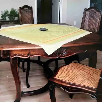 Antique Louis Philippe dining table and chairs, View more