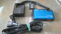 Nikon Coolpix AW110 16MP Blue Waterproof WiFi GPS HD Digital Cam