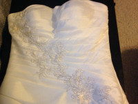 Ivory satin silk wedding/formal dress