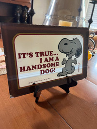 Snoopy rare vintage pic/mirror “It’s True I AM A HANDSOME DOG!