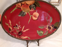 Large Red Oval Serving Platter