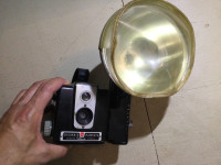 Vintage Kodak brownie Hawkeye camera with mounted flash
