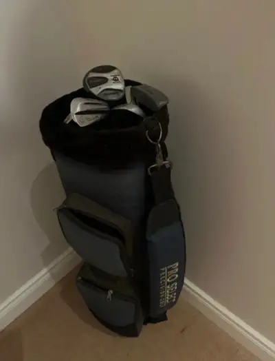 Golf clubs and bag for sale, View more