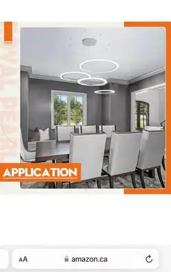 ROYAL PEARL Modern Chandelier LED 4-Rings Circular Pendant Light in Indoor Lighting & Fans in Kitchener / Waterloo - Image 6