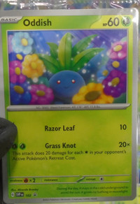 BASIC POKEMON ODDISH TRADING CARD RAZOR LEAF GRASS KNOT