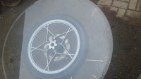 custom made motorcycle wheel table for man cave or shop