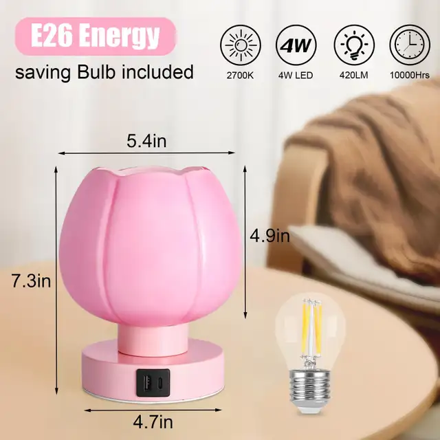 2 Pack Touch Bedside Lamps 3 Way Dimmable E26 Table Lamp White G in Indoor Lighting & Fans in Oshawa / Durham Region - Image 7