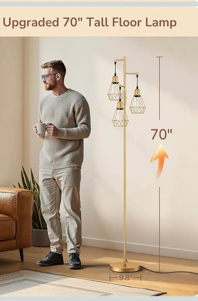 EDISHINE Farmhouse Floor Lamp in Indoor Lighting & Fans in Oshawa / Durham Region - Image 5