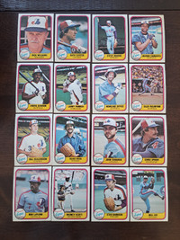 Lot de 27 cartes de baseball Expos de Montréal saison 1981.