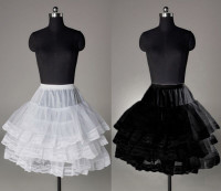 Short White or Black Poofy Crinoline Tulle Petticoat XXS- XS New