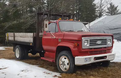 1973 Chev truck with platform dump for sale/low mileage. Works great. 6,000.00 Call 506 466 2267