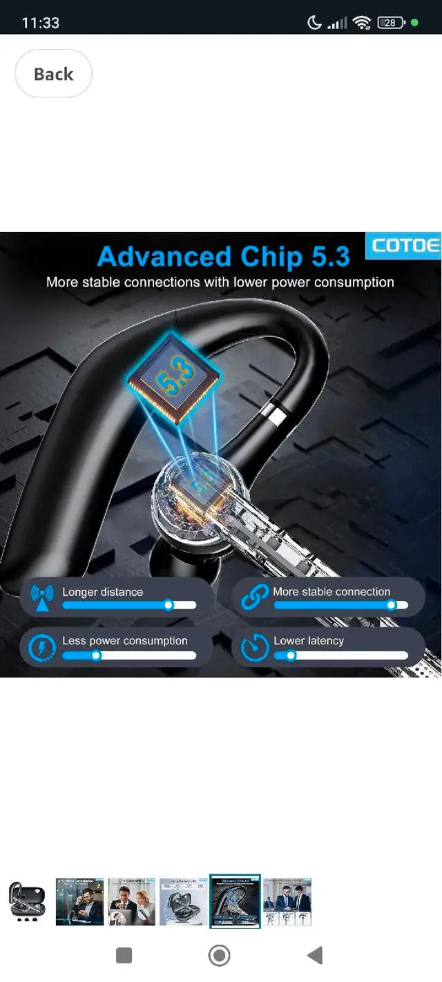Bluetooth Headset, Bluetooth Earpiece with Noise Cancelling Mic,62854391512065123