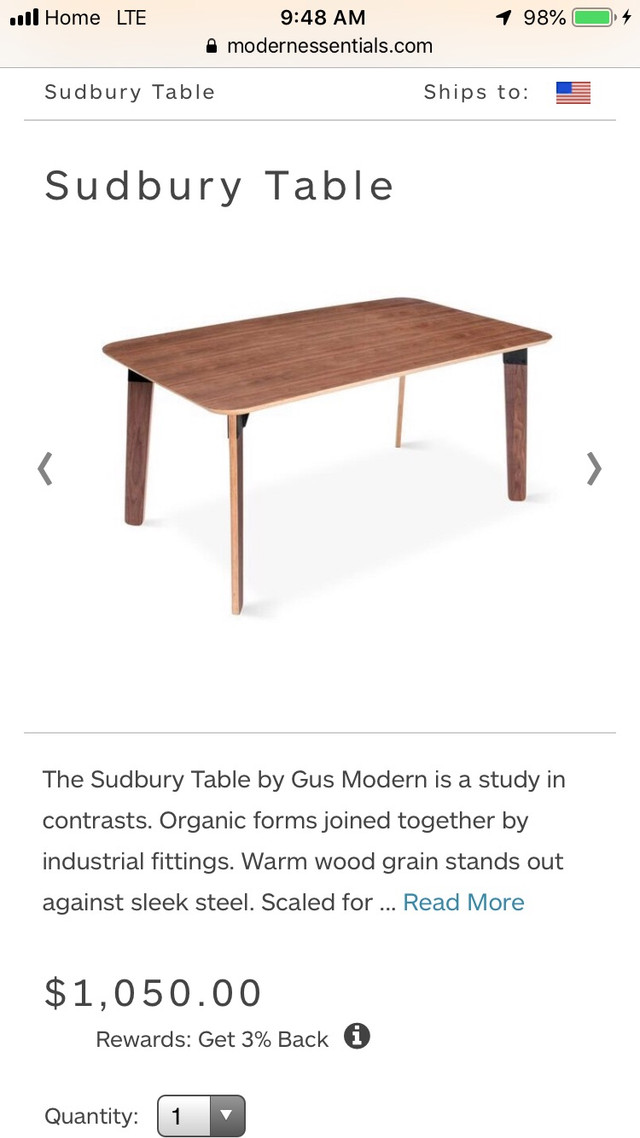Brand NEW Gus Modern Dining Table -  NEW in Dining Tables & Sets in City of Toronto - Image 3