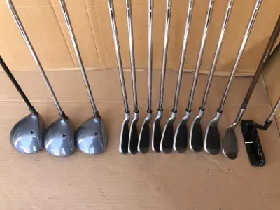 Full set of golf clubs & golf bag – right hand, View more