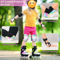 FIODAY Protective Pads Set for Kids Rainbow Unicorn 3-8 Years