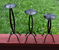 3 Piece Wrought Iron Candle Holders