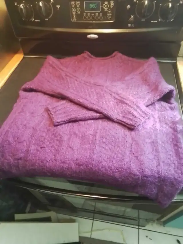 United Colors of Benetton Purple Mohair Cable Knit Sweater | Women's ...