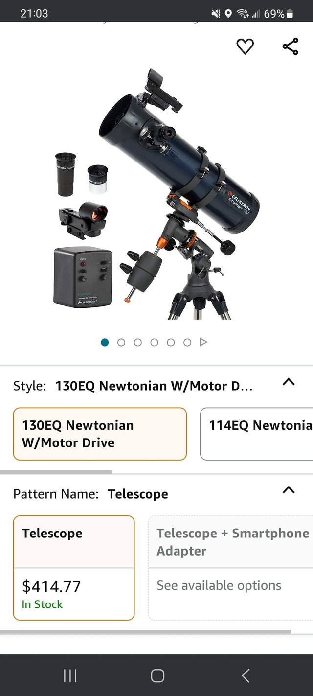 Celestron AstroMaster 130EQ MD Newtonian Reflector Telescope