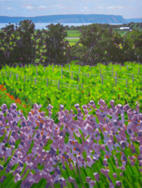 "Lavender at Lightfoot & Wolfville" painting by Ron Lightburn