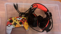 Casque d'écouteurs jeux vidéo / headset speaker video games wire