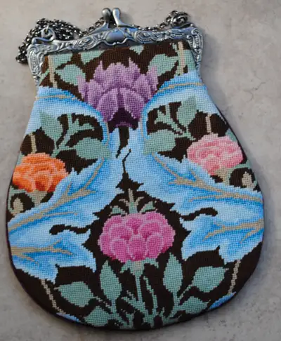 Art Deco Needlepoint  Purse, Hand-Made, Fully Lined, View more