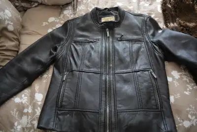 Womens Michael Kors Leather Jacket Size Large Moto Style Great, View more