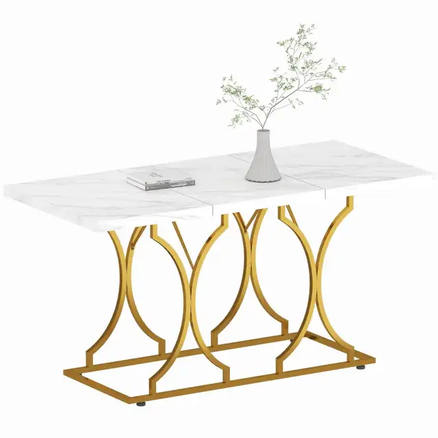 Modern marble like 59" Dining Table for 6,  Kitchen Dinner  in Dining Tables & Sets in Markham / York Region - Image 11