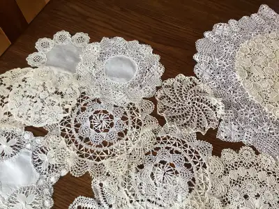 Crochet lace doilies
