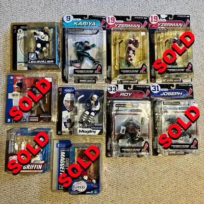Selling 5 McFarlane Sports Collectible Figures for $30 total, View more