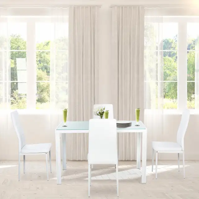 Dining Table Set for 4, 5-Piece Rectangular Glass Kitchen Table  in Dining Tables & Sets in Markham / York Region - Image 8