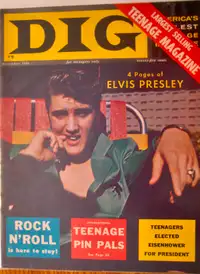 3 RARE COPIES OF "DIG" MAGAZINE/ELVIS PRESLEY&JAMES DEAN COVERS