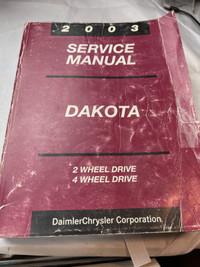 2003 DAKOTA FACTORY SERVIVE MANUAL #W1365