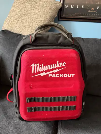 Milwaukee backpack tool bag. Lightly used, no longer need. Retails for $148 + tax new.